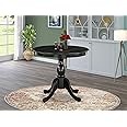 East West Furniture AST-BLK-TP Antique Modern Kitchen Table - a Round Dining Table Top with Pedestal Base, 36x36 Inch, Multi-Color