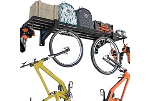 TRUSOON 1-Pack Garage Wall Shelving,Heavy Duty Garage Storage Shelves, Wall Mounted Storage Shelving with 6 Hooks, 250LB Capacity, Black