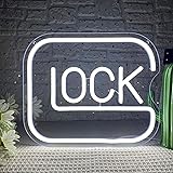 Lock Neon Signs for Wall Decor,Dimmable Game Neon
