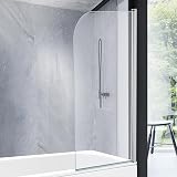 VeeBath Bath Screen Pivot 180° 6mm Toughened Glass 800x1400mm Jade Round view 5