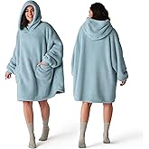 Bedsure Wearable Blanket Hoodie Gifts for Women, Warm Cozy Giant Hoodie Blanket Oversized Sweatshirt Present for Wife Mom Adult Women Men, Light Green
