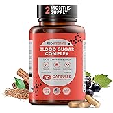 KeosPharma Blood Sugar Complex, 60 Capsules, Up to 2 Months Supply with Cinnamon, Zinc, Cayenne Pepper Fruit, Chromium, Vitamin C,E, Biotin, Magnesium and Other