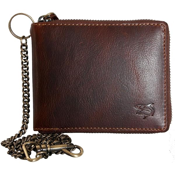 Amazon.com: FLW Large Glazed Genuine Leather Wallet with Metal