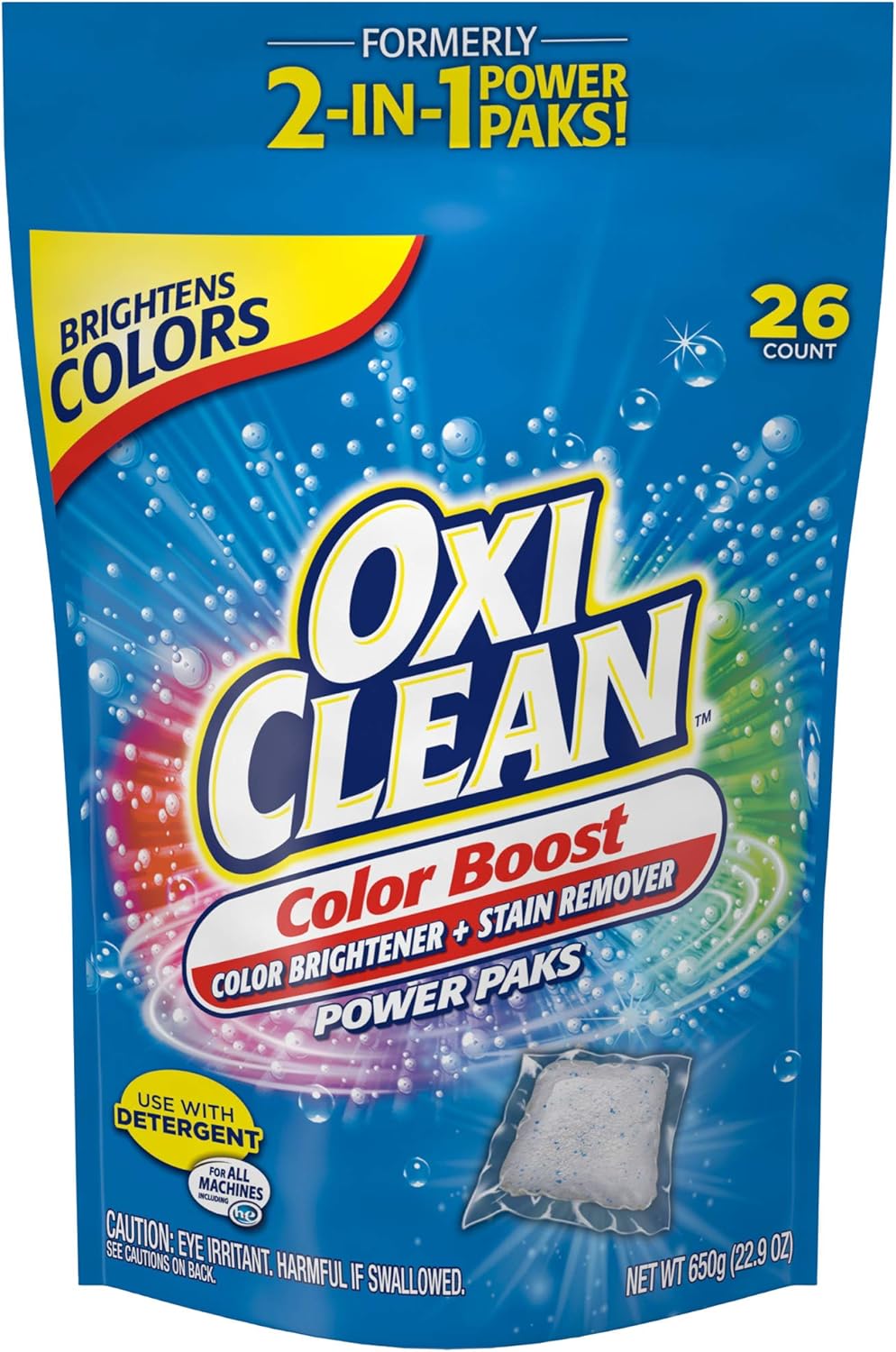 OxiClean Color Boost Color Brightener plus Stain Remover Power Paks, 26 Count : Laundry Stain Removers : Grocery & Gourmet Food