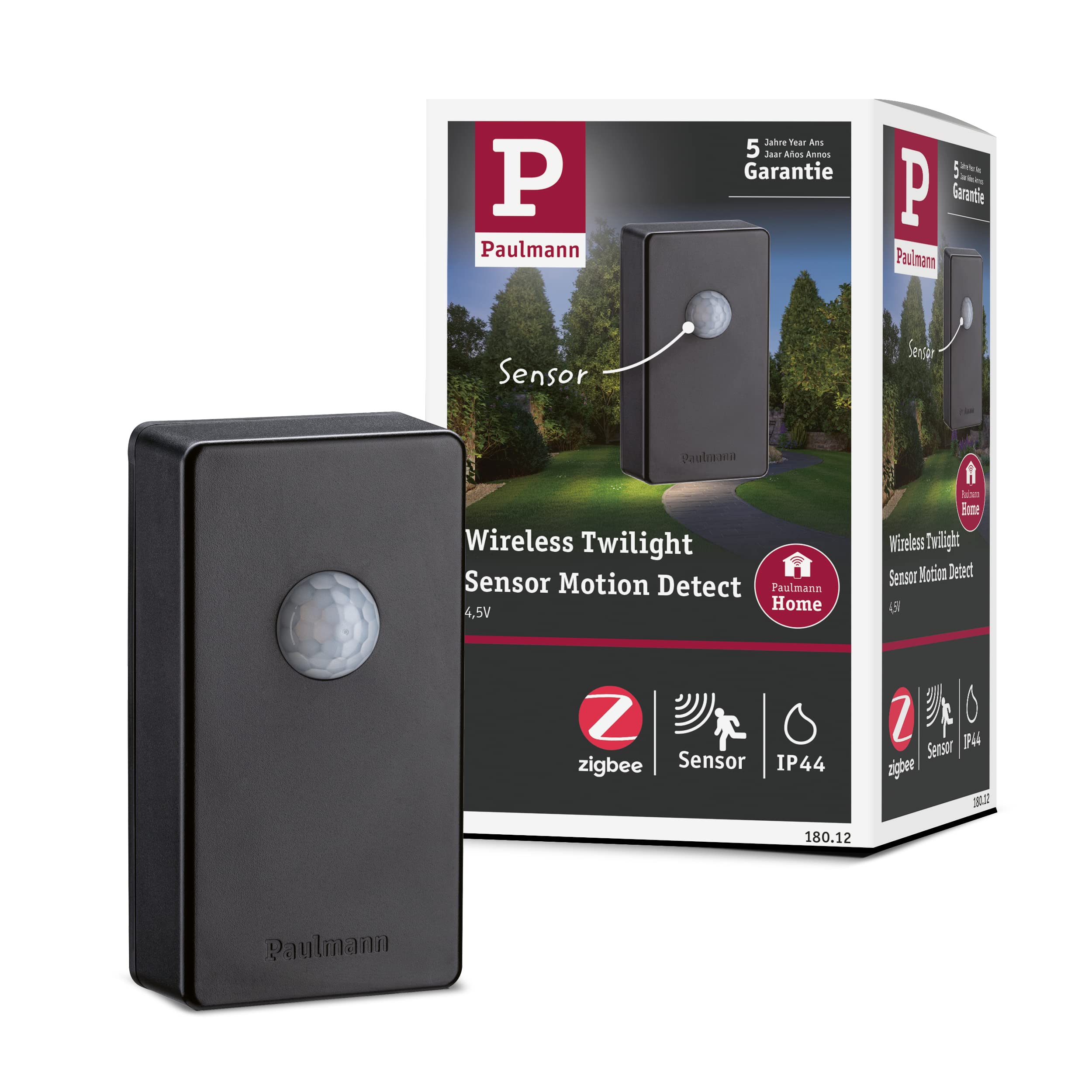 Paulmann 18012 Plug & Shine SmartHome Zigbee Radio Control Dusk Sensor/Motion Sensor Outdoor Lighting Anthracite Sensor Control