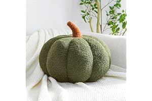Lewrwet Pumpkin Pillows - Pumpkin Throw Pillow - Simulated Pumpkin Pillow - Halloween Pumpkin Decorative Pillow for Home Decor Party Favors (Dark green, 7.87IN)