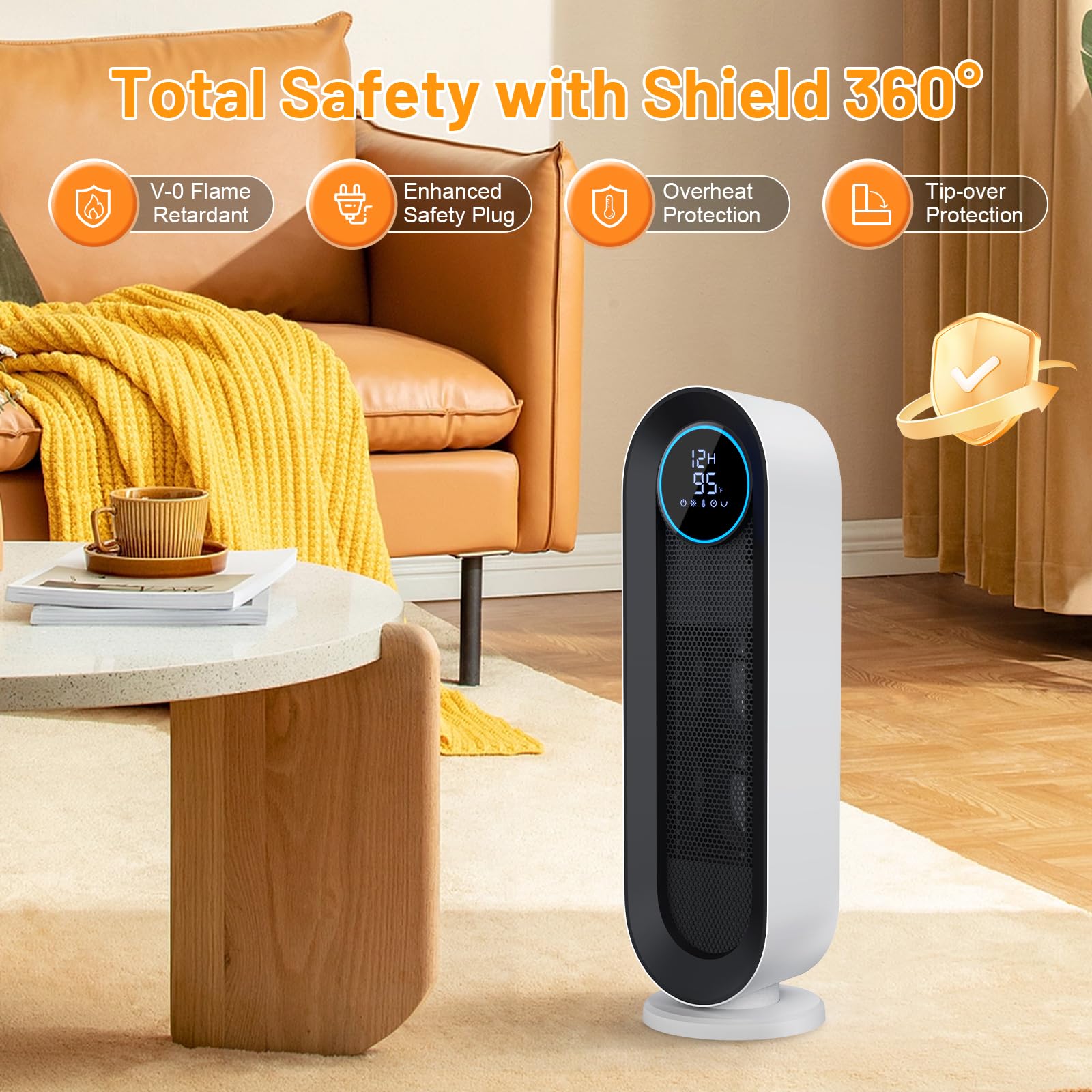 Daxiga Space Heater for Indoor Use, 19.6
