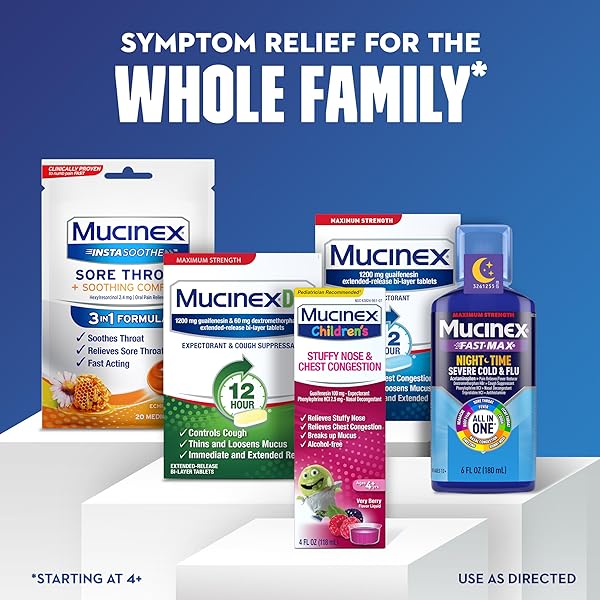 MUCINEX CHILDREN’S STUFFY NOSE & CHEST CONGESTION, MULTI-SYMPTOM RELIEF, EXPECTORANT, NASAL DECONGESTANT, VERY BERRY FLAVOR, 4 FL OZ