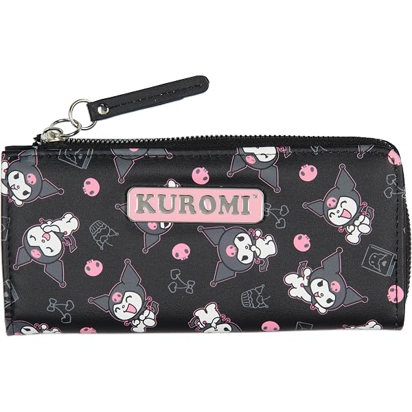 Kuromi 4pc set small zipper tote, phone cross body, zipper pouch, & pencil case RavEnt Kuromi Pencil Case with Zipper for Boys and Girls  main image 2