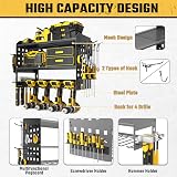 Yeabett 3 Layer Power Tool Storage Rack 4 Drill Holders Wall Mounted Black view 3