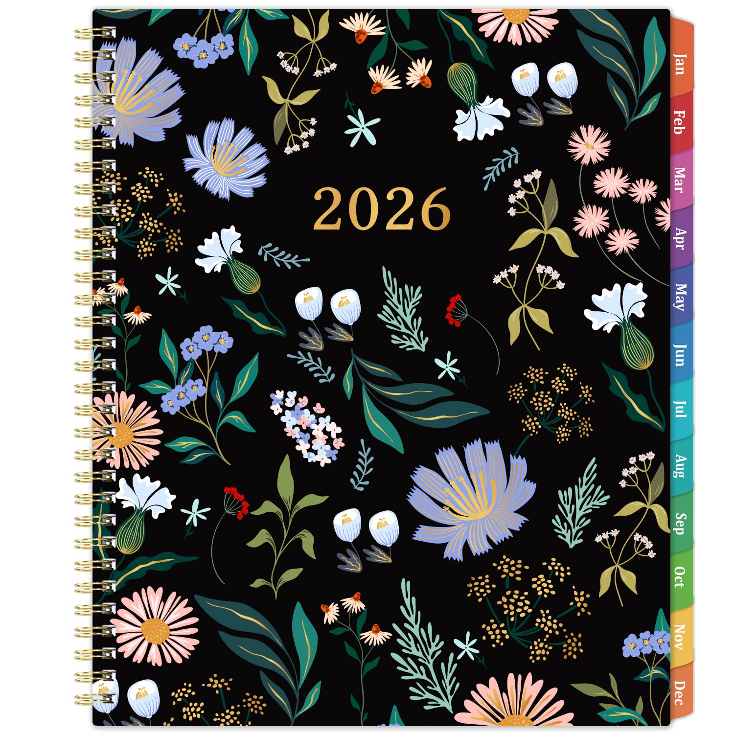 Photo 1 of 2026 Planner - Planner 2026 Weekly and Monthly, Jan.2026 - Dec.2026, 9" x 11", Weekly Monthly Planner 2026 with Colorful Tabs, Twin-wire Binding, Back Pocket - Black