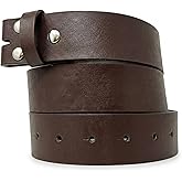 BC Belts Leather Belt Strap with Smooth Grain Finish 1.5" Wide with Snaps