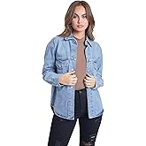 YMI Womens Junior Oversized Denim Shacket, Medium Denim, Medium US