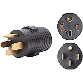 NEMA 14-50P to 14-30R Compact 120V/240V 50 Amp 4 Prong Male Plug to 30 Amp Female Receptacle RV Generator Welder Dryer EV Cha