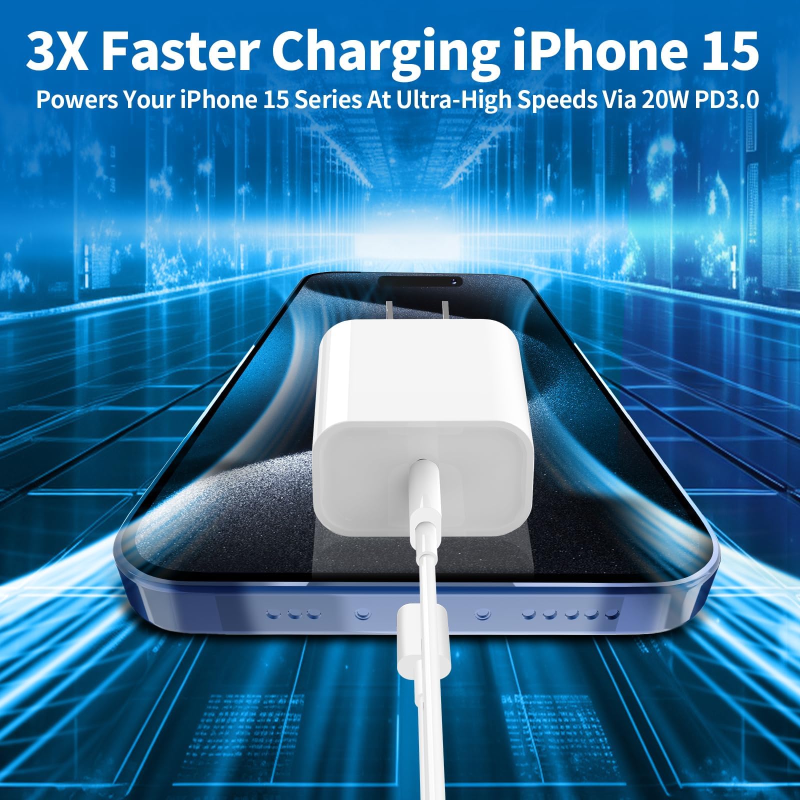 IIOZO iPhone 17 Pro Max Charger Fast Charging, 2 Pack 20W Type C Fast Charger Block with 2 Pack 6FT USB C to C Cable Compatible for iPhone 17/17 Pro/17 Pro Max/Air/16/16 Pro/16 Pro Max/15/15 Pro Max