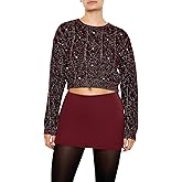 Forever 21 Womens Glitter Knit Rhinestone Sweater