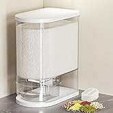 SYNCVIBE Large Rice Dispenser 22-25Lbs, Cereal Dispenser Rice Container Food Storage Container with Measuring Cup, Cereal Containers Storage Kitchen Storage Household Moisture Proof Holder, White