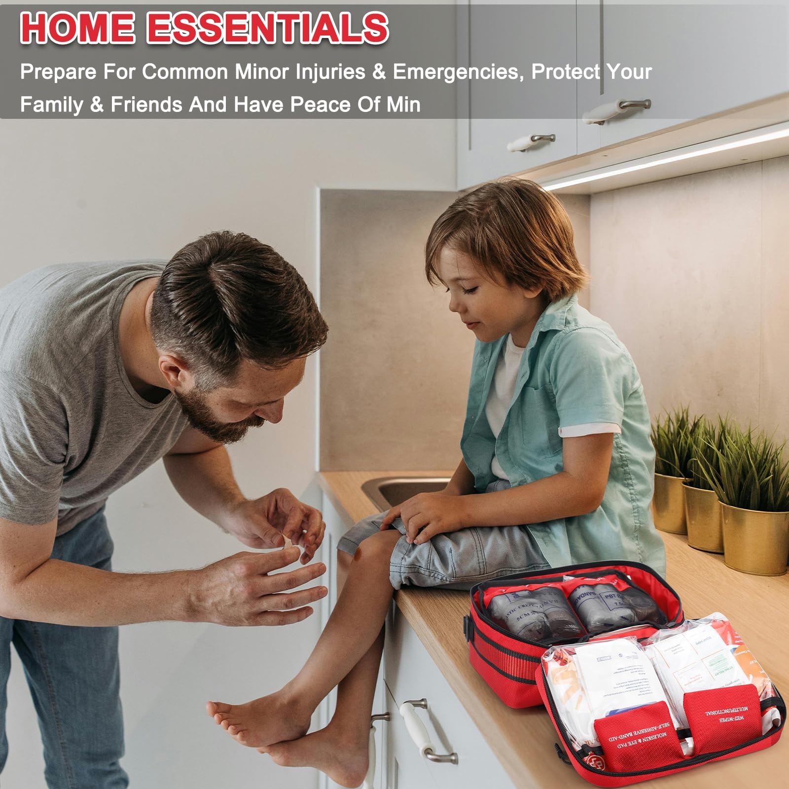 VRIEXSD Premium 450 Piece Large First Aid Kit for Home, Travel, Camping, Car, Hiking & Outdoor Emergencies - Emergency Medical Kits, Home & Businesses Medical Supplies
