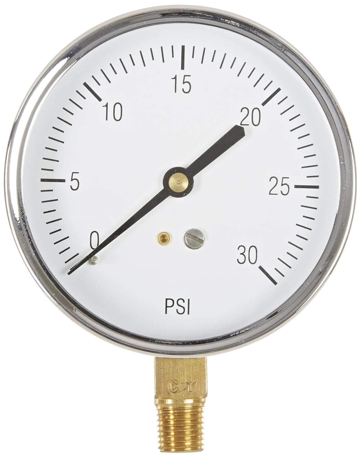 Chrome Bezel PIC Gauge 102D208B 2 Dial Center Back Mount Dry Pressure