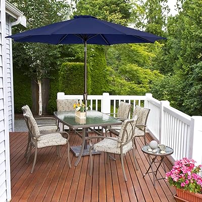 Buy Ralawen 10 Ft Patio Umbrella Outdoor Market Table Umbrellas With Push Button Tilt Crank 10 Ft Navy Online In Vietnam B08r9qnfmt