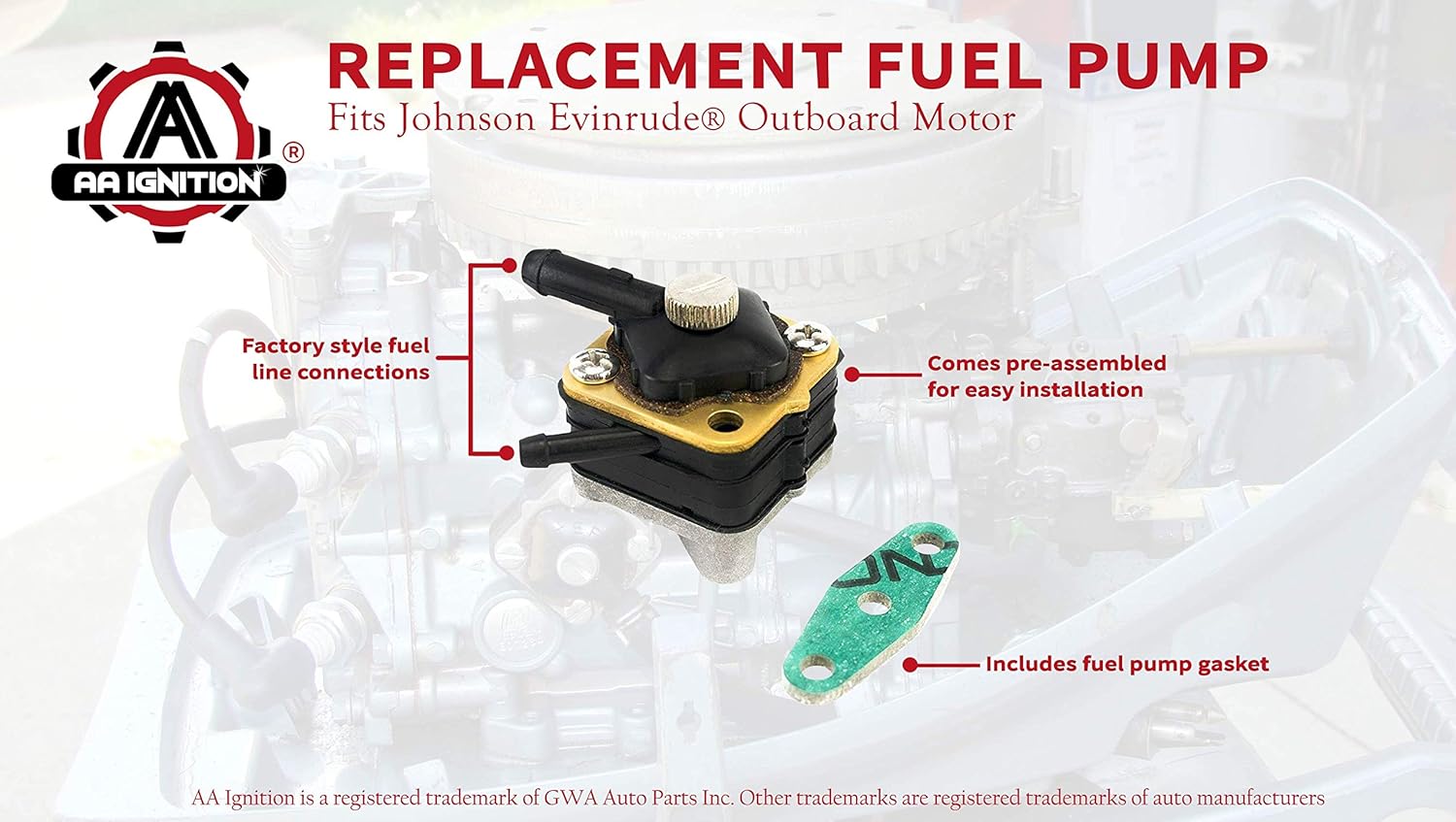 Amazon.com: Fuel Pump Fits Johnson Evinrude Outboard Motor - Pre 1993 6hp  9.9 hp 15 hp Models - Replaces Part# 395091, 397274, 391638, 397839, ...