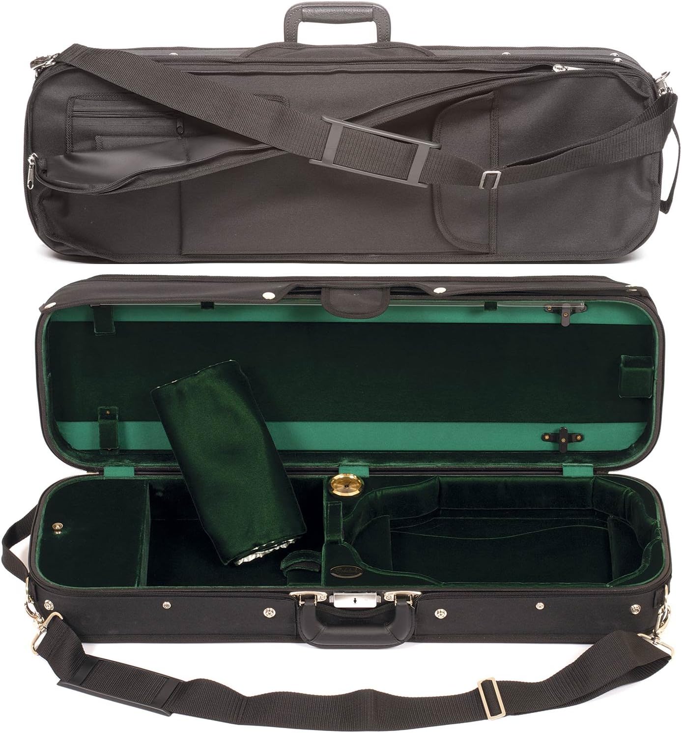 Bobelock 1002SV Oblong 4/4 Violin Case with Green Velvet Interior