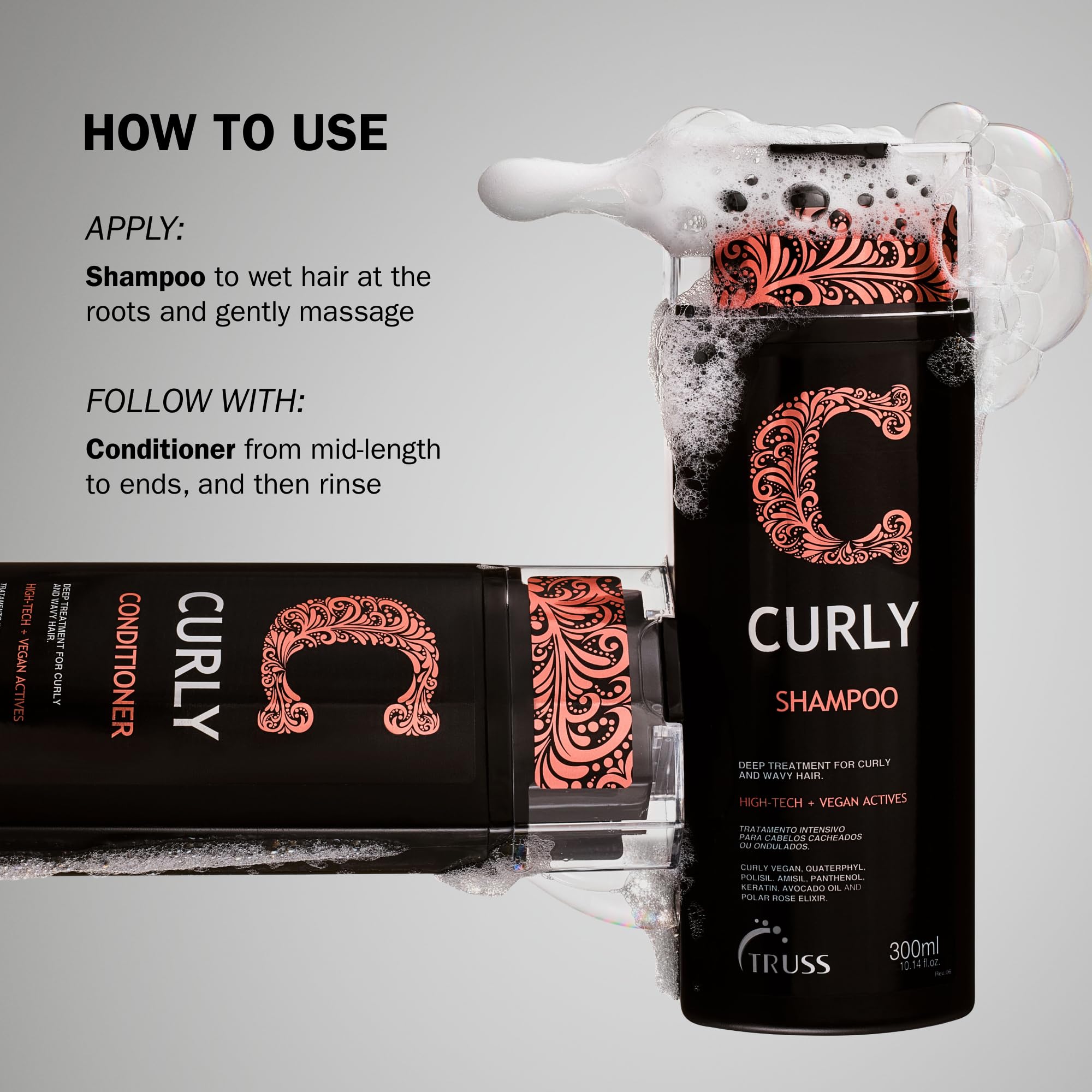 TRUSS Curly Conditioner - Restore, Repair & Strengthen Curly, Wavy, Highly Textured, Dense & Damaged Hair. Define, Detangle, Controls Frizz, Block Humidity for All Curly Hair Types, Lengths, Textures