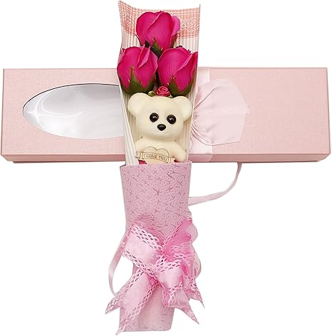 Amazon バラの花束 くま花束 花束 彼氏 彼女 造花 コスプレ 花嫁 フラワーギフト誕生日 結婚記念日 プレゼント 彼女 女性 母の日 クリスマス バレンタイン ホワイトデー バラ ローズ 造花 オンライン通販