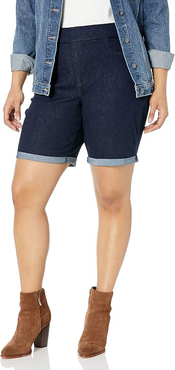Plus Size Pull On Denim Shorts Flash 