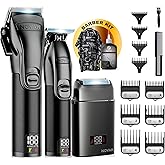 Novah Professional Barber Clippers and Trimmer Set - Foil Shaver Professional Hair Clippers for Men, Mens Cordless Hair Clipper for Barbers Haircut Kit, Fade