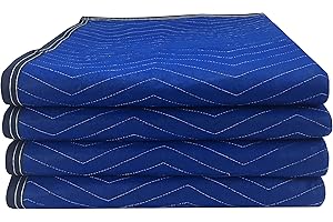 Uboxes Pro Economy Moving Blankets (4 Pack) 35lbs/doz 2.92lb/ea 72"x80" Blue