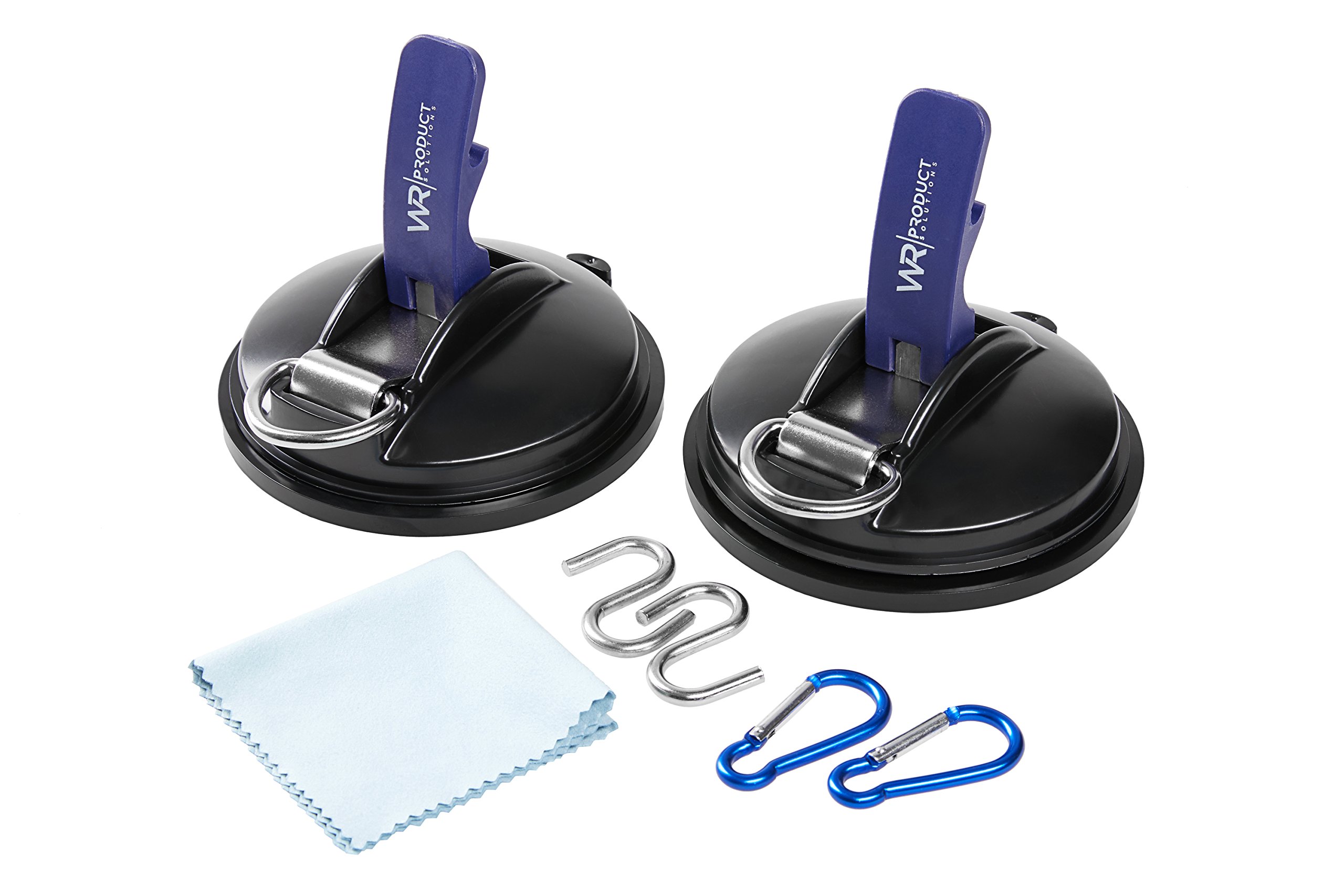 Wrps suction cup, hook or holder with 2 carabiners and 2 S-hooks, pack of 2