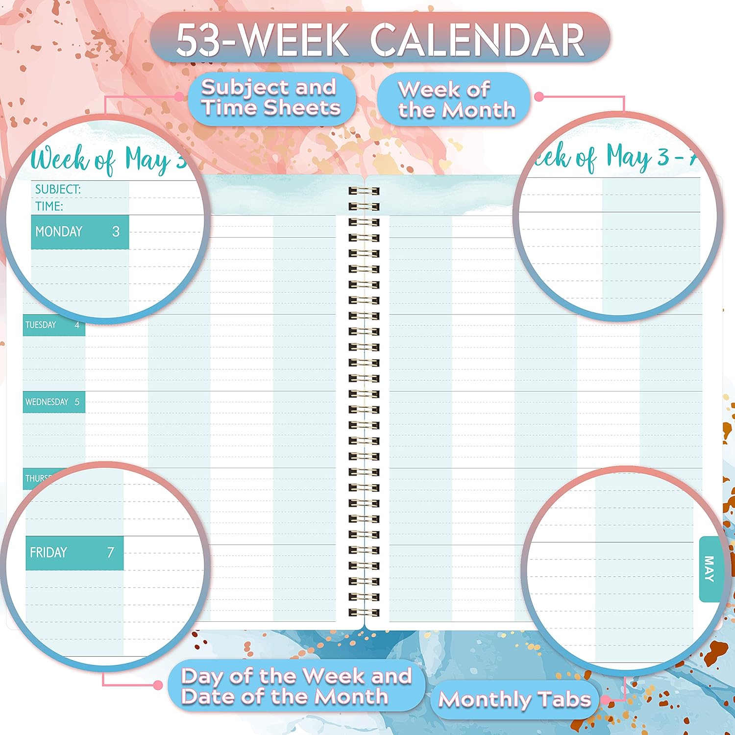 2021-2022 Teacher Planner-Academic Lesson Planner With Quotes, July 2021-June 2022, 7.8"* 9.8", Weekly and Monthly Pages With Thick Papers for Classroom or Homeschool, Flexible Cover, Wirebound : Office Products