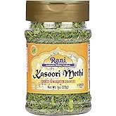 Rani Fenugreek Leaves Dried (Kasoori Methi) 1oz (28g) PET Jar ~ All Natural | Vegan | Gluten Friendly | NON-GMO | Kosher | Indian Origin