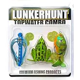Lunkerhunt TOPCOM01 Topwater Combo &ndash; Assortment | Dragonfly, Lunker Frog, &amp; Prop Fish | Durable Fishing Lures