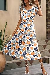 Zeagoo Floral Dress Women Summer Bohemian Dress