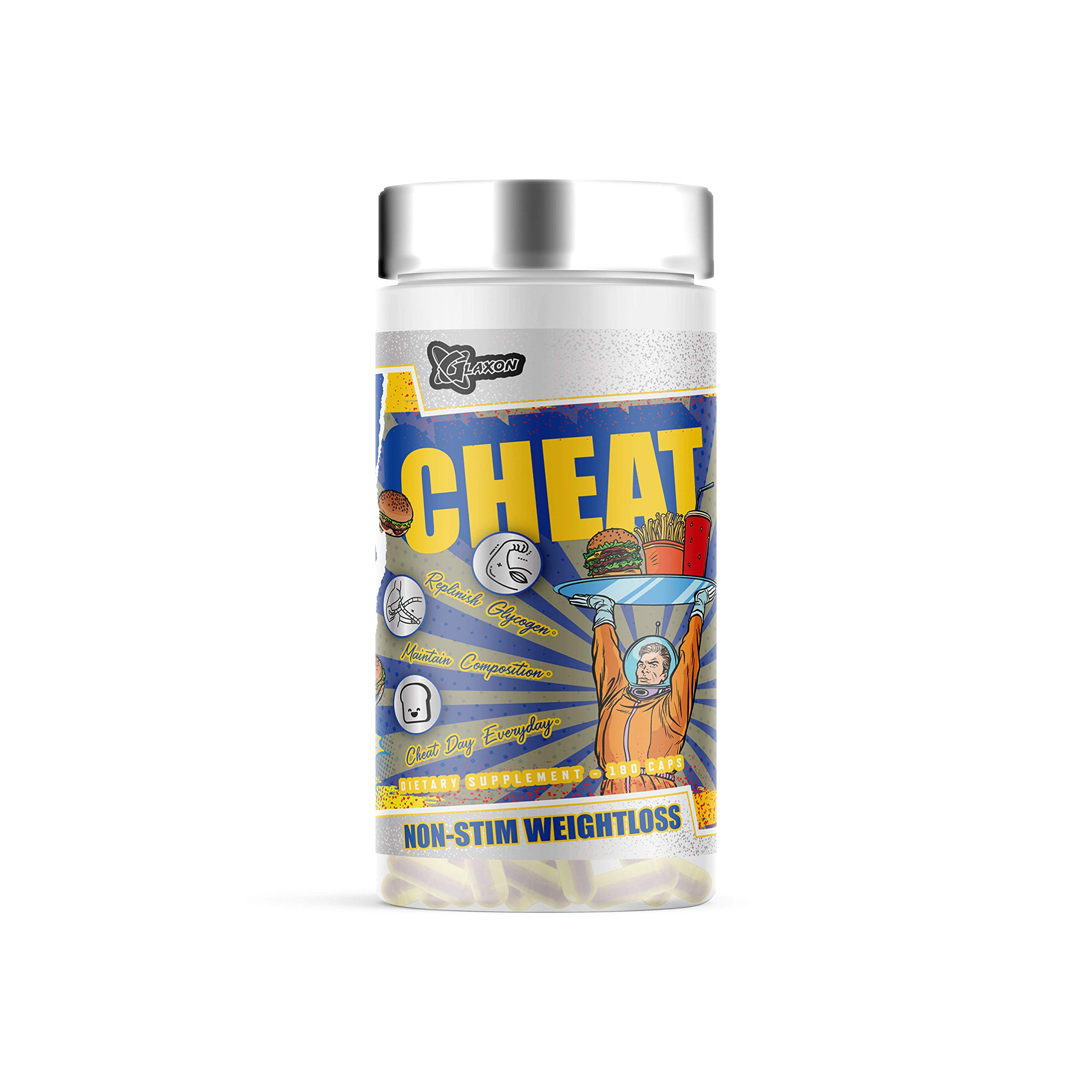 Cheat Non-Stim Weight Loss for Men & Women by Glaxon | Glucose Disposal Agent | Minimize Fat Storage | Cheat Day Everyday | 180 ct – 30 Servings