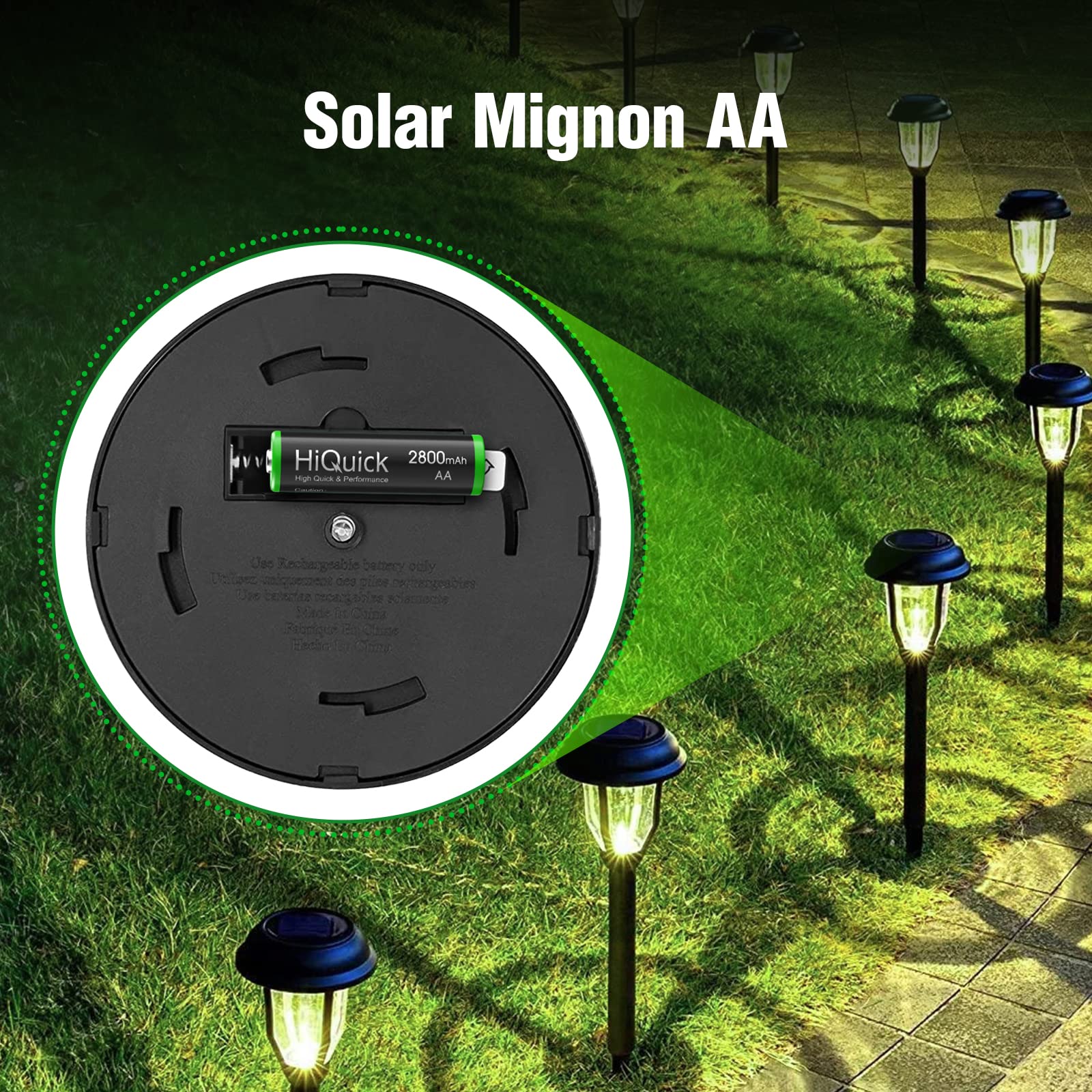 HiQuick AA Akku, NI-MH Mignon AA 2800mAh Akku, wiederaufladbare 1,2V AA batterien, 8 x Mignon AA 5