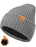 Grey Beanie Hats for Men Women Thermal Stocking