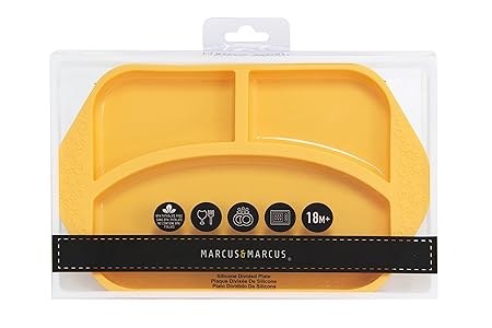 Marcus & Marcus Baby 3 Section Silicone Divided Plate, Lola The Giraffe, Yellow