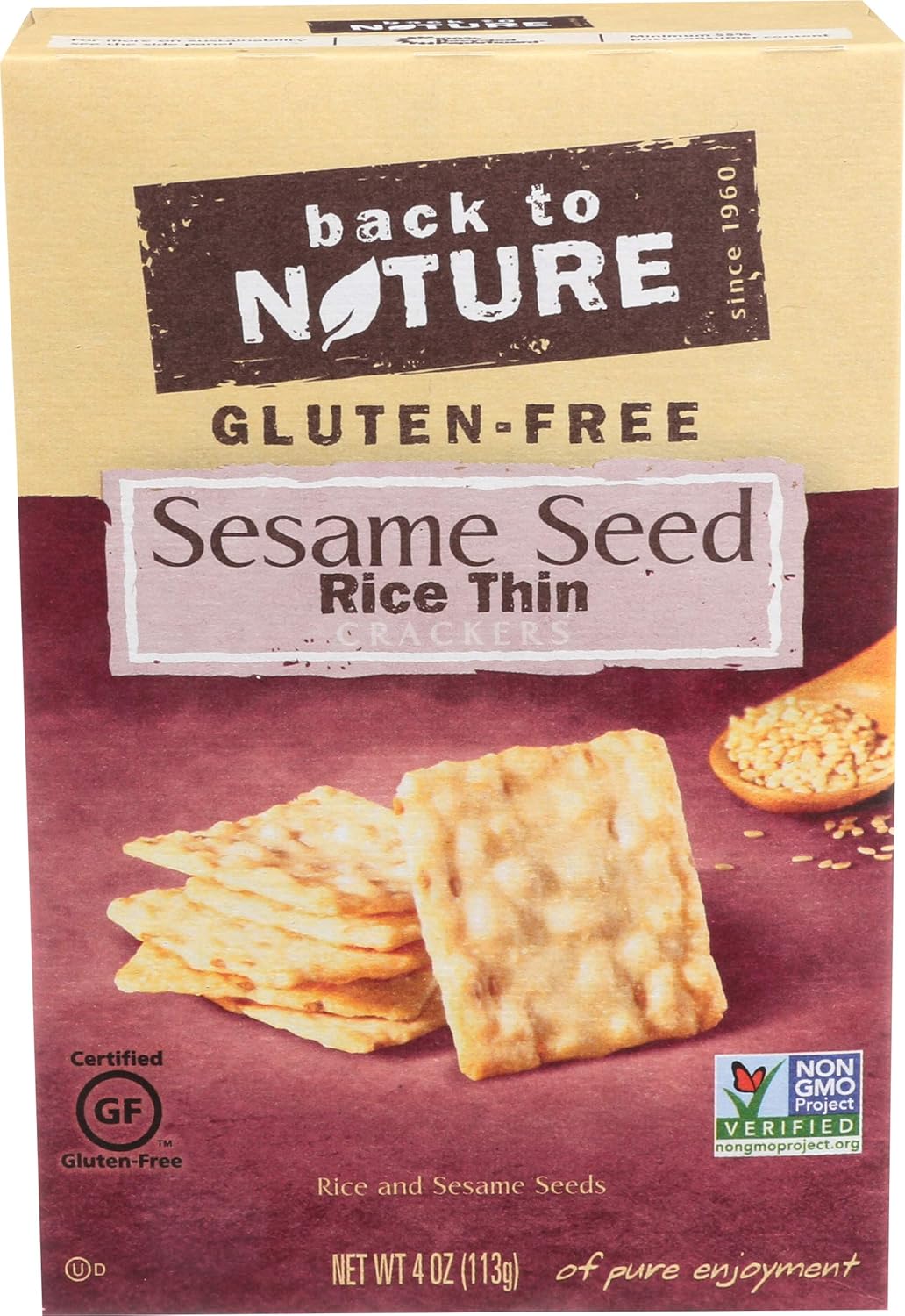 Sesame Seed Gluten Free Rice Thins 4 Ounces (Case of 12)