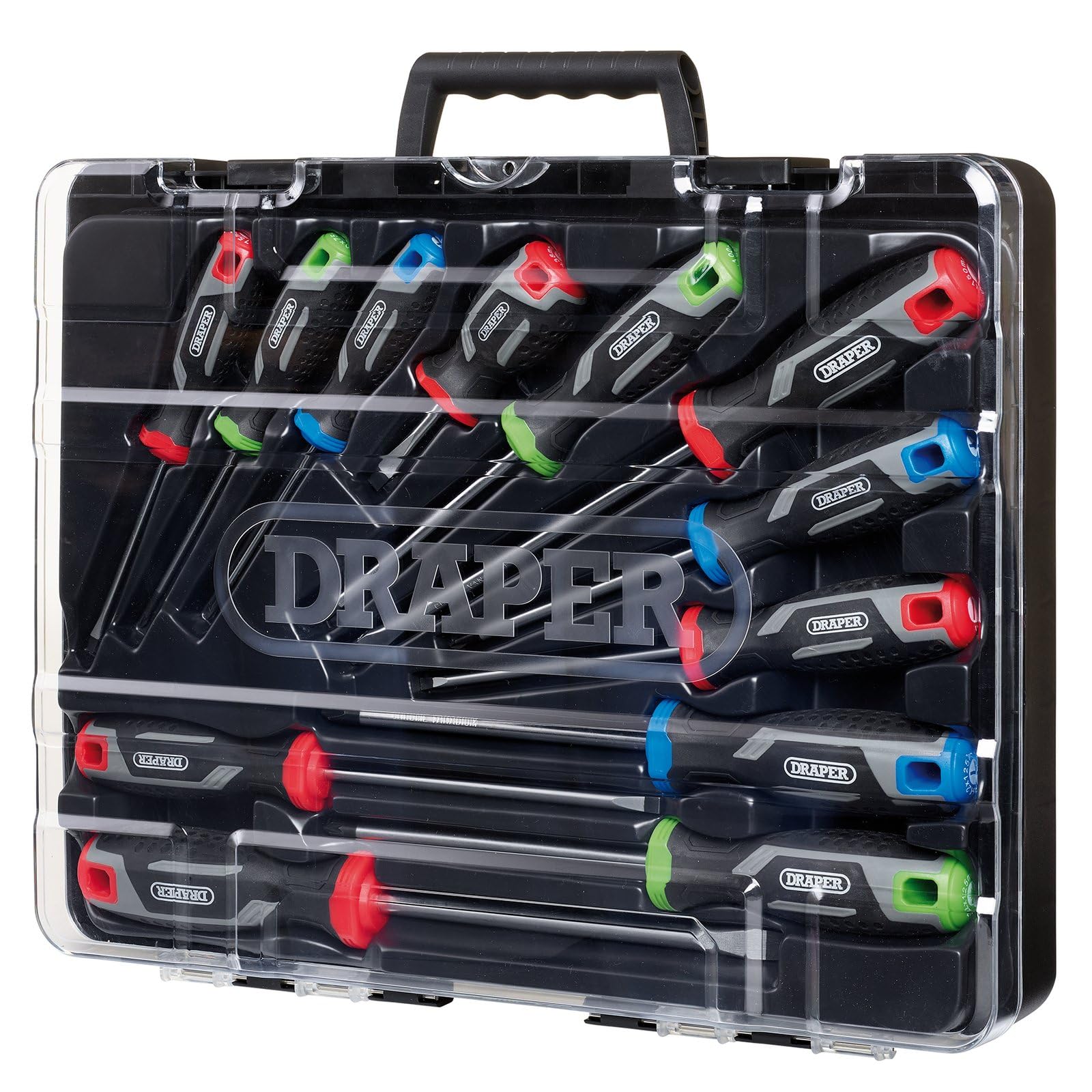 Draper 12pc Soft Grip Screwdriver Set - 13436 - Magnetic Tips, CRV Blades