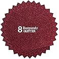 FANSGUAR Wine Red Glitter HTV Heat Transfer Vinyl Bundle 8 sheets-12 x12 Iron on Vinyl for T Shirts Hats Clothing Compatible with Cricut Cameo Heat Press Machine
