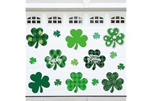 Vivantia 24 Pieces St. Patrick's Day Garage Door Decoration Magnets Happy St. Patrick's Day Green Shamrock Refrigerator Car Magnet Sticker Lucky Clover Magnetic Decals for Irish Party Holiday Supplies