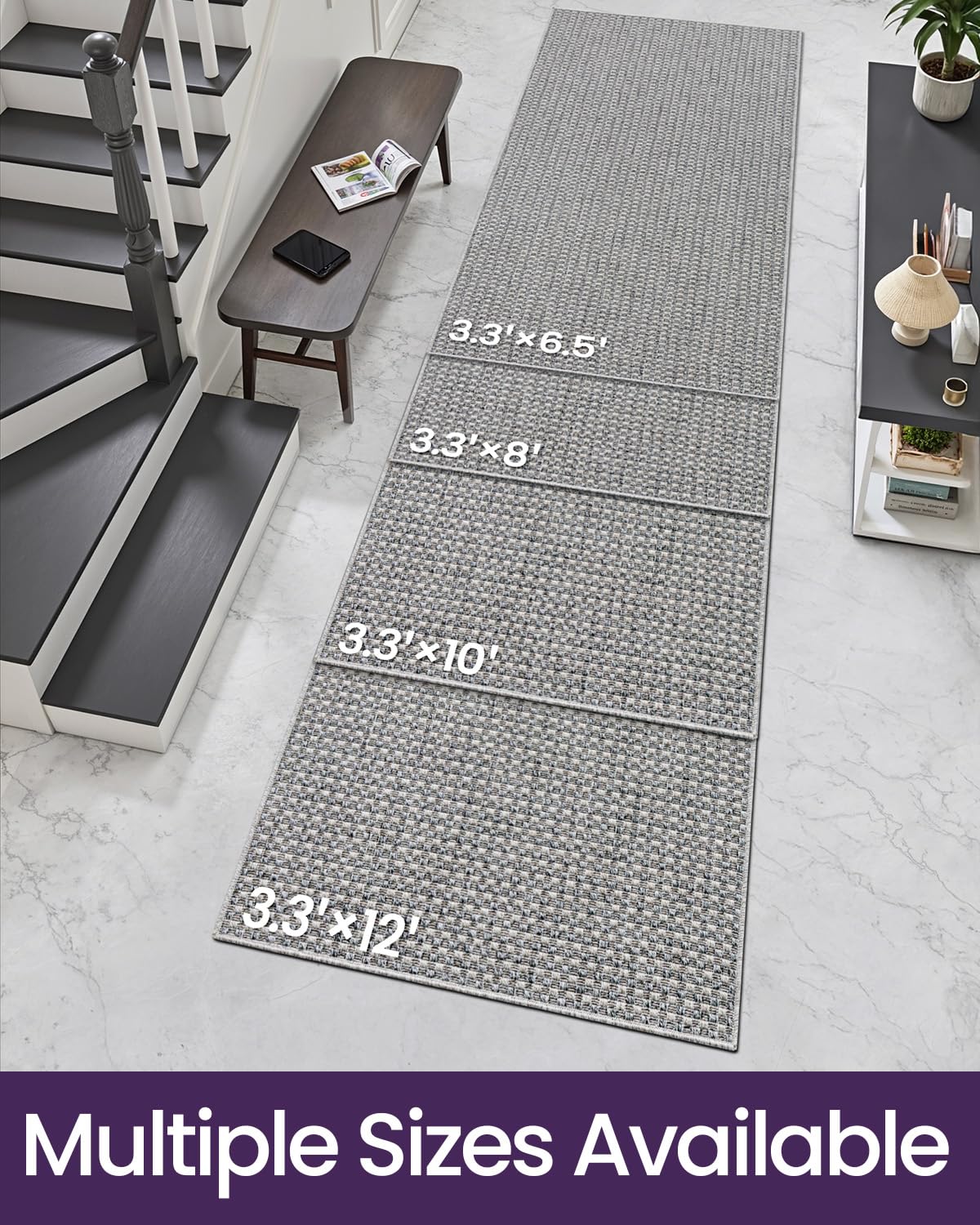 Condition photo showing New/Like New for dexi hallway runner rug 3.3x8, woven braided farmhouse runner carpet indoor, absorbent thin long ent