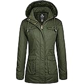 wantdo Women's Winter Parka Coat Sherpa Lined Warm Cotton Jacket with Removable Hood