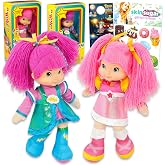 The Loyal Subjects Rainbow Brite Doll Set for Girls - Bundle of 2 Dolls: 12 Inch Tickled Pink and Stormy Plush, Plus Tattoos, More | Rainbow Brite Plush Figures