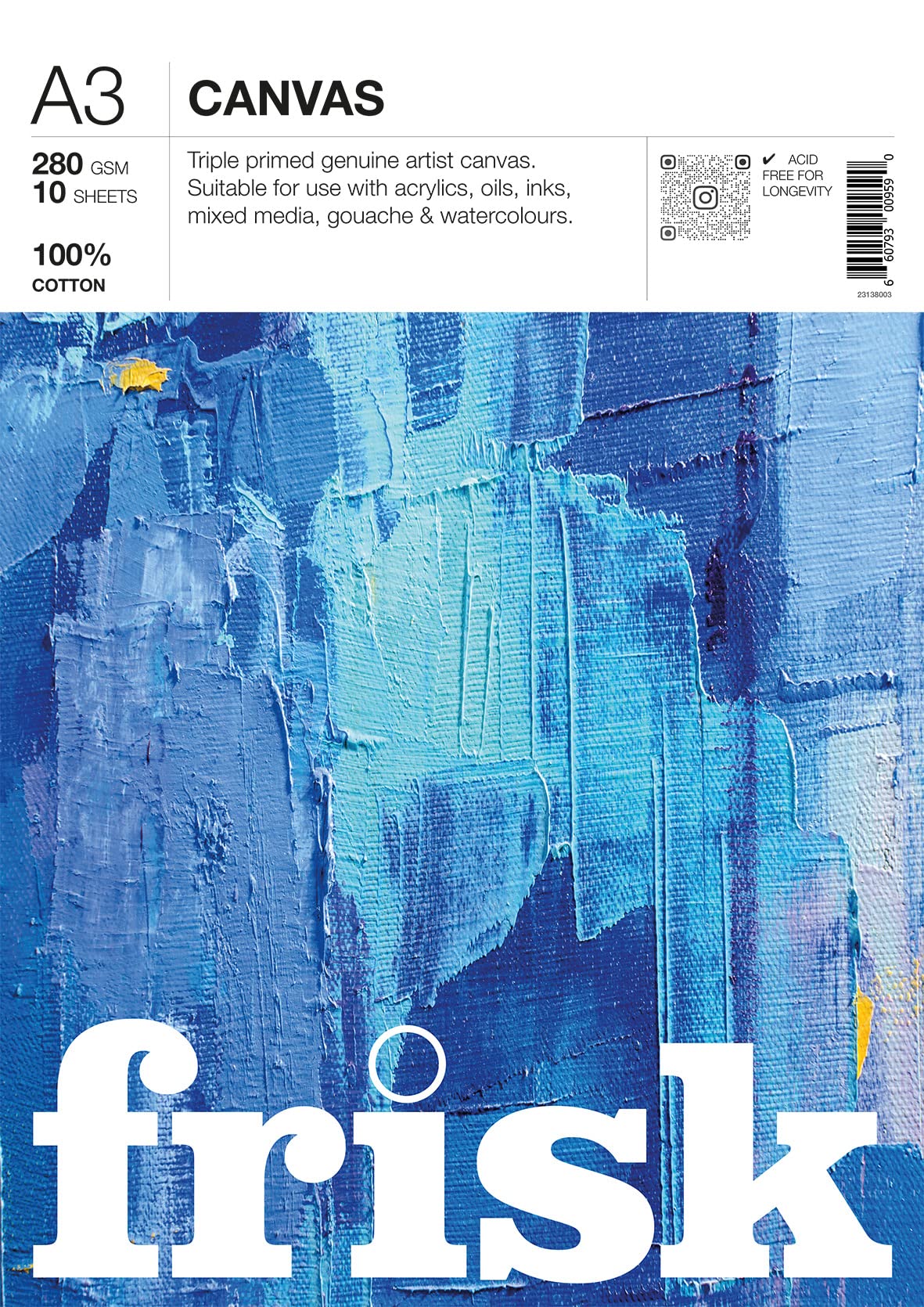 Frisk Canvas Pad 280gsm 10sheets A3 White 23138003