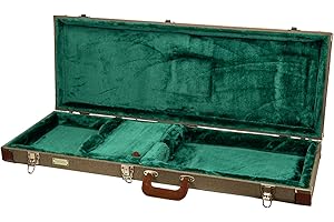 Crossrock Master Series Electric Guitar Case for Fender Stratocaster & Telecaster | Olive Green Tweed Exterior, Re-Engineered Wooden Shell, Leather Handle(CRW720EOG)