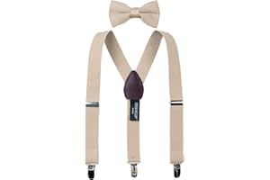 Spring Notion Boys' Suspenders and Solid Color Bowtie Set